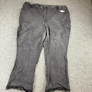 Jessie Jeans Womens 34W Charcoal Gray Relaxed Straight Stretch Denim Pants
